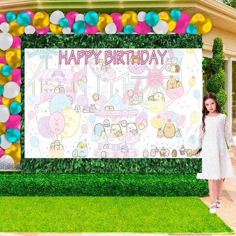 Sumikko Gurashi Party Supplies Birthday Decorations Plates Banner Kids Cake Toppers Set Decorations Decor in Saudi Arabia