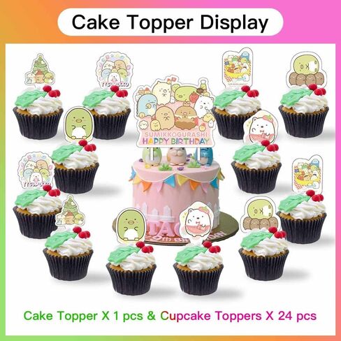 Sumikko Gurashi Party Supplies Birthday Decorations Plates Banner Kids Cake Toppers Set Decorations Decor in Saudi Arabia