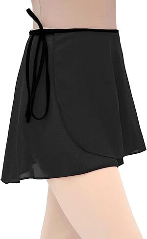 Ballet Wrap Skirt Women Tie-Up One-Piece Elastic Waistband Short Dance Skirt in Saudi Arabia
