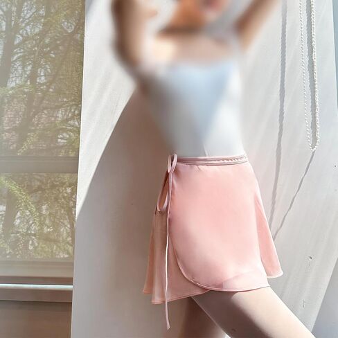 Ballet Wrap Skirt Women Tie-Up One-Piece Elastic Waistband Short Dance Skirt in Saudi Arabia