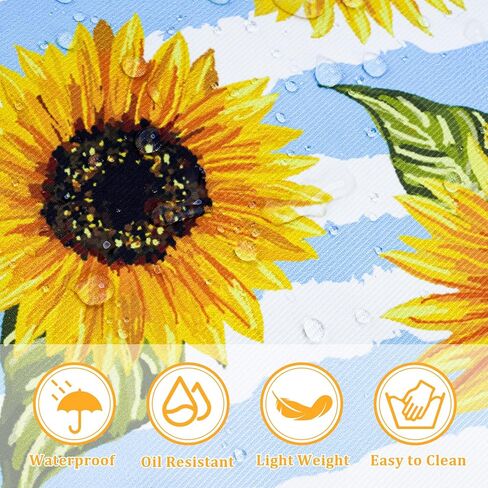 Stylish Waterproof Beach Tote Bag for Women, Large Capacity Zipper Closure with Rope Shoulder Straps, Versatile for Beach, Travel, Outdoors, Durable 600D Polyester Summer Fashion (Sunflower) in Saudi Arabia