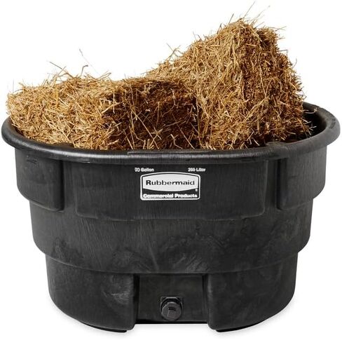 Rubbermaid Commercial Products Stock Tank, 70-Gallons, Structural Foam, Heavy Duty Container, for Livestock/Animal/Cattle Feed & Water, Outdoor Homemade Pool/Hot Tub/Bathtub, & Pet Cleaning/Dog Wash in Saudi Arabia
