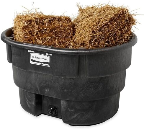 Rubbermaid Commercial Products Stock Tank, 70-Gallons, Structural Foam, Heavy Duty Container, for Livestock/Animal/Cattle Feed & Water, Outdoor Homemade Pool/Hot Tub/Bathtub, & Pet Cleaning/Dog Wash in Saudi Arabia