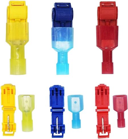 120Pcs/60Pairs T Tap Wire Connectors, Quick Splice Electrical Wire Terminals Connectors, Insulated Male Quick Disconnect Spade Terminals Assortment Kit, AWG 22-18, 18-14, 12-10 in Saudi Arabia