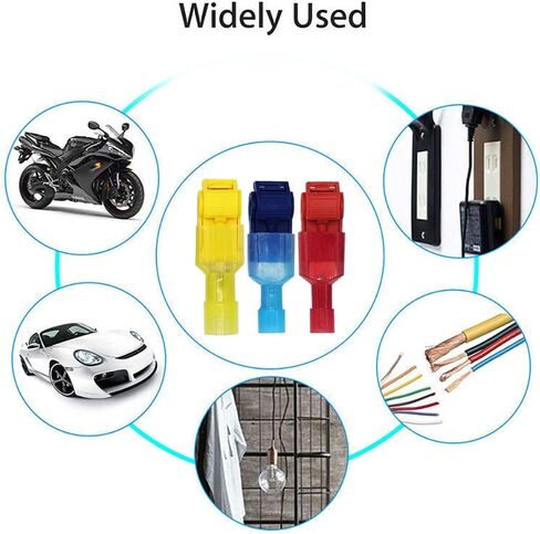 120Pcs/60Pairs T Tap Wire Connectors, Quick Splice Electrical Wire Terminals Connectors, Insulated Male Quick Disconnect Spade Terminals Assortment Kit, AWG 22-18, 18-14, 12-10 in Saudi Arabia