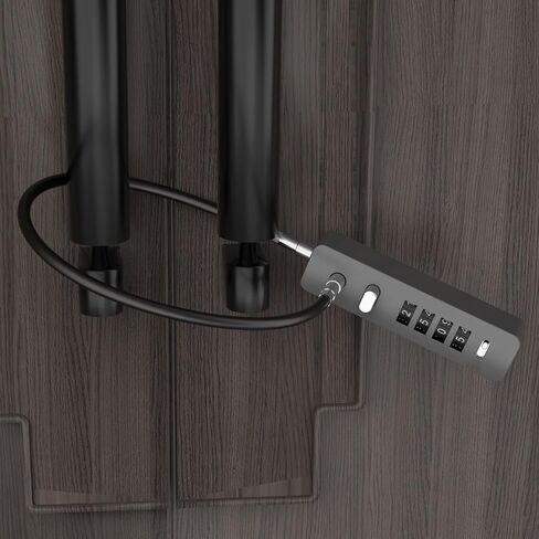 Cable Locks with Combination, 23.6Inch Steel Small Cable Rope Locks with 4-Digit Combination, Resettable Code for Bikes, Fence, Pet Door, Lockers, Cabinets, Refrigerator Doors (Black - 1pc) in Kuwait