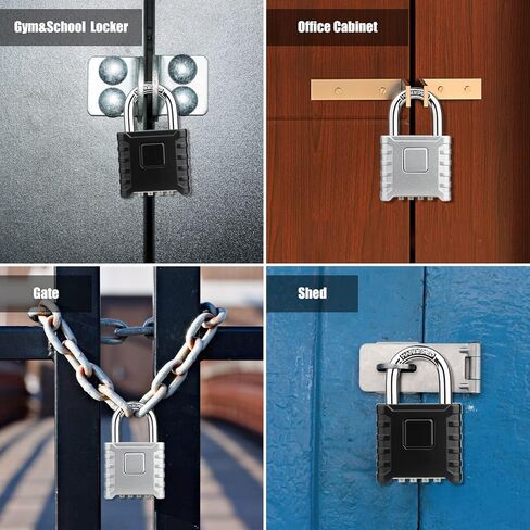 2 حزمة قفل مجموعة كبيرة [فتح بلمسة واحدة]، Diyife® تصميم قفل مقاوم للطقس شديد التحمل في الهواء الطلق لكلمة مرور مخفية، أمان عالي للخزانة، صالة الألعاب الرياضية، الحديقة، الأسوار، المرآب، أسود in Kuwait