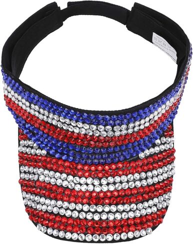 الولايات المتحدة الأمريكية العلم قناع بلينغ أقنعة الشمس قبعة عيد الاستقلال قابل للتعديل قبعة الصيف للنساء الرجال جولف تنس الدراجات الجري الركض in Kuwait