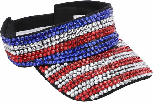 الولايات المتحدة الأمريكية العلم قناع بلينغ أقنعة الشمس قبعة عيد الاستقلال قابل للتعديل قبعة الصيف للنساء الرجال جولف تنس الدراجات الجري الركض in Kuwait