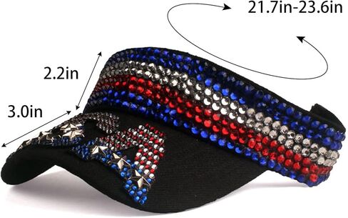 الولايات المتحدة الأمريكية العلم قناع بلينغ أقنعة الشمس قبعة عيد الاستقلال قابل للتعديل قبعة الصيف للنساء الرجال جولف تنس الدراجات الجري الركض in Kuwait