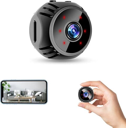 كاميرا W8 مخفية للتجسس، 1080 بكسل لاسلكية صغيرة واي فاي كاميرا مربية للمنزل الذكي، كاميرا للكلاب الأليفة في الأماكن المغلقة والخارجية وكاميرا للأطفال 1080 بكسل محمولة عن بعد، كاميرا منزلية سرية مع رؤية ليلية للكشف عن الحركة in Kuwait