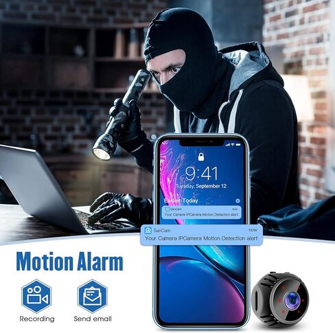 كاميرا W8 مخفية للتجسس، 1080 بكسل لاسلكية صغيرة واي فاي كاميرا مربية للمنزل الذكي، كاميرا للكلاب الأليفة في الأماكن المغلقة والخارجية وكاميرا للأطفال 1080 بكسل محمولة عن بعد، كاميرا منزلية سرية مع رؤية ليلية للكشف عن الحركة in Kuwait