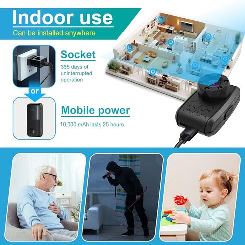 Mini Body Camera with 1080P HD Recording, Back Clip Wearable Camcorder Video Recorder with IR Night Vision, Body Cam for Home Outdoor Security Guard Hikers Travel Records (No Built-in Battery) (Black) in Kuwait