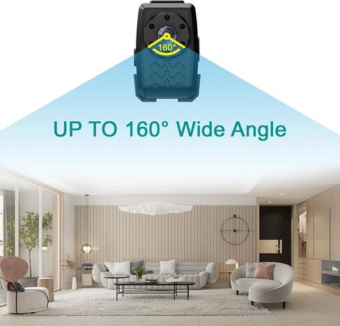 Mini Body Camera with 1080P HD Recording, Back Clip Wearable Camcorder Video Recorder with IR Night Vision, Body Cam for Home Outdoor Security Guard Hikers Travel Records (No Built-in Battery) (Black) in Kuwait