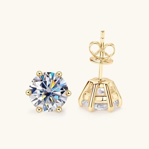 DIVA'S Moissanite 0.5CT 1CT 2CT 3CT 925 Sterling Silver-Gold Plated Stud - Dangle Styles Earrings VVS Moissanite with GRA certificate in Saudi Arabia
