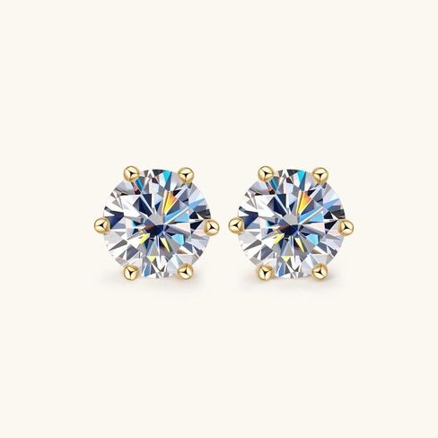 DIVA'S Moissanite 0.5CT 1CT 2CT 3CT 925 Sterling Silver-Gold Plated Stud - Dangle Styles Earrings VVS Moissanite with GRA certificate in Saudi Arabia