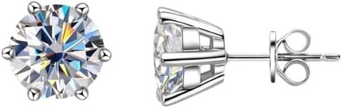 DIVA'S Moissanite 0.5CT 1CT 2CT 3CT 925 Sterling Silver-Gold Plated Stud - Dangle Styles Earrings VVS Moissanite with GRA certificate in Saudi Arabia