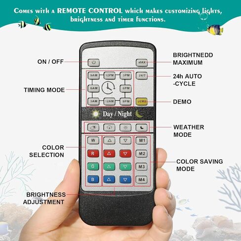 نباتات حوض السمك تضيء مصابيح LED لخزان الأسماك كاملة الطيف مع إضاءة دورة 24/7 وضع النهار/الليل وضع الألوان DIY 4 أوضاع الطقس، أضواء LED لحوض السمك قابلة للتمديد لخزانات المياه العذبة 28-32 بوصة in Kuwait