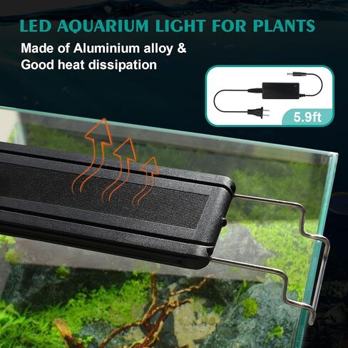 نباتات حوض السمك تضيء مصابيح LED لخزان الأسماك كاملة الطيف مع إضاءة دورة 24/7 وضع النهار/الليل وضع الألوان DIY 4 أوضاع الطقس، أضواء LED لحوض السمك قابلة للتمديد لخزانات المياه العذبة 28-32 بوصة in Kuwait