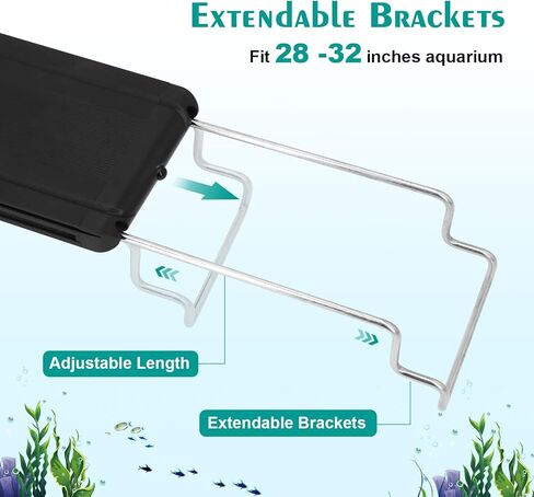 نباتات حوض السمك تضيء مصابيح LED لخزان الأسماك كاملة الطيف مع إضاءة دورة 24/7 وضع النهار/الليل وضع الألوان DIY 4 أوضاع الطقس، أضواء LED لحوض السمك قابلة للتمديد لخزانات المياه العذبة 28-32 بوصة in Kuwait