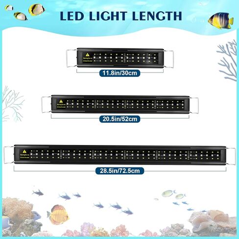 نباتات حوض السمك تضيء مصابيح LED لخزان الأسماك كاملة الطيف مع إضاءة دورة 24/7 وضع النهار/الليل وضع الألوان DIY 4 أوضاع الطقس، أضواء LED لحوض السمك قابلة للتمديد لخزانات المياه العذبة 28-32 بوصة in Kuwait