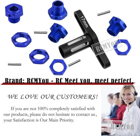 17mm Wheel Hex/Nuts & Wheel Wrench Upgrades Part for 1/7 ARRMA Infraction 6s BLX/Mojave 6s BLX/Limitless 1/8 Typhon 6S BLX,Aluminum Hex Hub Adapters Hops Up,Black in Saudi Arabia