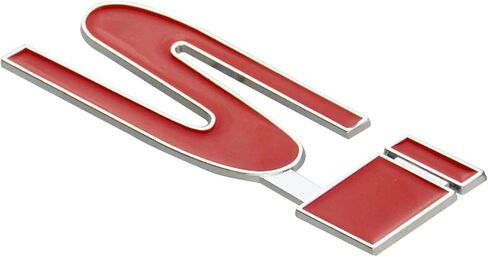 قطعة واحدة من غطاء الرأس الأمامي المعدني ثلاثي الأبعاد Si Grille Emblem ملصق شارة بديل لسيارات Si باللون الأحمر in Kuwait