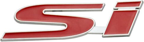قطعة واحدة من غطاء الرأس الأمامي المعدني ثلاثي الأبعاد Si Grille Emblem ملصق شارة بديل لسيارات Si باللون الأحمر in Kuwait