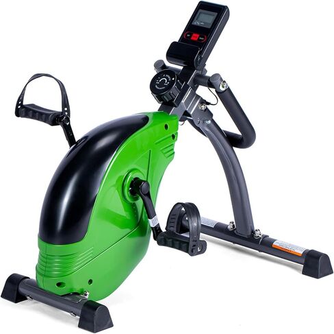 Mini Exercise Bike, Folding Pedal Trainer, Dual Function Pedal Exerciser with Digital Monitor and Carrying Handle, Display for Arms and Legs Workout in Kuwait