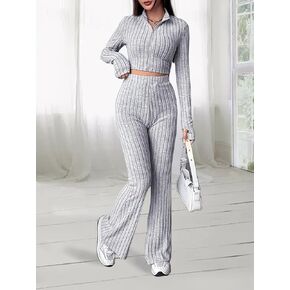 Women 2 Piece Sweatsuits Lounge Sets, V-Neck Tracksuit Pants for Fall Wear in Kuwait