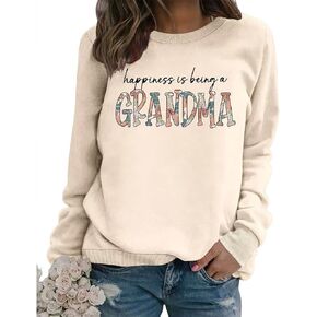 الجدة البلوز المرأة السعادة هي الجدة الجرافيك Crewneck قمصان ثقيلة خمر نانا الخريف البلوز القمم in Kuwait