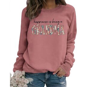 الجدة البلوز المرأة السعادة هي الجدة الجرافيك Crewneck قمصان ثقيلة خمر نانا الخريف البلوز القمم in Kuwait