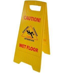 لافتة تحذير للأرضيات المبللة من Janico 1070، متعددة اللغات، بوجهين، أصفر (عبوة من قطعة واحدة) in Kuwait