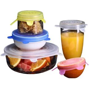 6 Pack Reusable Silicone Stretch Lids – BPA-Free Airtight Food Storage Covers, Universal Elastic Bowl Covers for Containers, Cups, Jars & Fruits – Microwave & Dishwasher Safe in Saudi Arabia