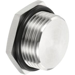 1" NPT Male Plug, 304 Stainless Steel Hex Head Pipe Fitting, 0.75" Thread Depth, 1.5" Hex Head, Waterproof Dustproof Threaded Plug for Blocking Pumps, Air/Water (2 Pack) in Kuwait