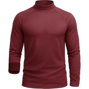 Men's Thermal Long Sleeve Shirt Fleece Lined Warm Base Layer Cold Weather Underwear Tops in Saudi Arabia