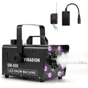 Upgraded Snow Maker Machine Outdoor Industrial 600W Snowflake Machine with Wireless Remote Control 8 LED 13 Color Light Effect Stage Snow Machines for DJ Party, Wedding,Christmas Decoration in Saudi Arabia