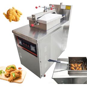 Commercial Natural Gas Deep Fryer CNC High-Pressure Chicken Fryer with 0-99 Min Timer & 20-250°C Temp Control 55LBS/H Output Stainless Steel Fried Chicken Stove for Restaurants Fast Food in Kuwait