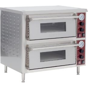 Kratos Commercial Oven, Double-Deck Countertop Electric Pizza/Bakery Oven, Stainless Steel, Cooks 18" Diameter Pizzas, 240V, 3200W (29M-063) in Kuwait