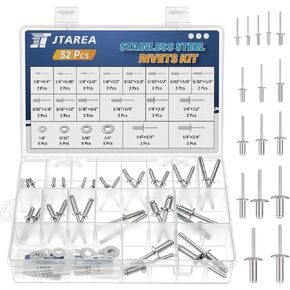 16 أحجام الفولاذ المقاوم للصدأ البوب ​​المسامير 1/8 بوصة 5/32 بوصة 3/16 بوصة 1/4 بوصة برشام أعمى مجموعة متنوعة مع غسالات in Kuwait