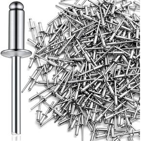 300 Pcs 1/4" x 5/8" Large Flange Pop Blind Rivets Aluminum Blind Rivets Flange Diameter 1/4" Aluminum Body Steel Mandrel Rivet for Automotive Metal DIY Enthusiasts Fragile Panels Cases in Kuwait
