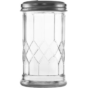 موزع سكر زجاجي سعة 12 أونصة، غطاء علوي من الفولاذ المقاوم للصدأ لسهولة الصب، أداة سكب السكر للسكر والسكر البودرة والبارميزان والقرفة والتوابل in Kuwait