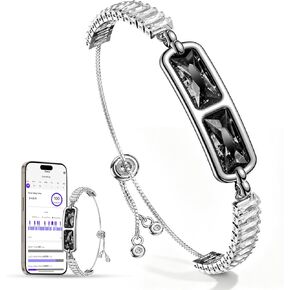 سوار الأحجار الكريمة الذكي - يدعم أوضاع رياضية متعددة، ومراقبة معدل ضربات القلب، وتتبع النوم، وتيك توك المنشط بالإيماءات، وبطارية تدوم 5 أيام، وسوار ذكي (أسود) in Kuwait