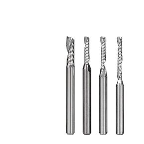 10 قطع راوتر بت 1/8 بوصة عرقوب واحد الناي نهاية مطحنة كربيد قاطعة المطحنة CNC لقم النقش للنجارة (3.175x1.5x12 مللي متر) in Kuwait