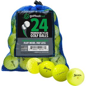 تستخدم وإعادة تدويرها لـ Srixon Mix Mint 5A (أبيض وأصفر) (24 و48) تتضمن حقيبة شبكية لكرات الجولف in Kuwait