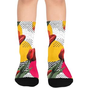 جوارب Pop Art Tulip للمشي لمسافات طويلة - جوارب شتوية حرارية سميكة دافئة للأطفال الصغار للأولاد والبنات للمدرسة، والارتداء اليومي والأنشطة الخارجية in Kuwait