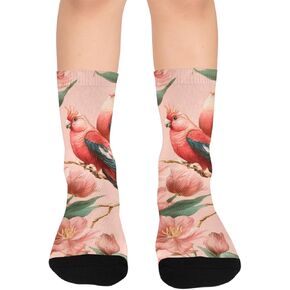 جوارب Parrot Floral Bloom للتنزه سيرًا على الأقدام - جوارب شتوية حرارية سميكة دافئة للأطفال الصغار للأولاد والبنات للمدرسة، والارتداء اليومي والأنشطة الخارجية in Kuwait