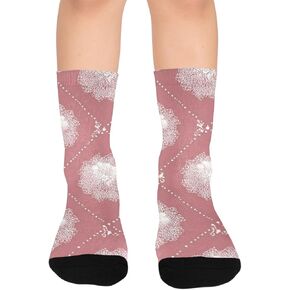 جوارب بيضاء للمشي لمسافات طويلة من Diamond Motif - جوارب شتوية حرارية سميكة دافئة للأولاد والبنات الصغار للمدرسة، والارتداء اليومي والأنشطة الخارجية in Kuwait