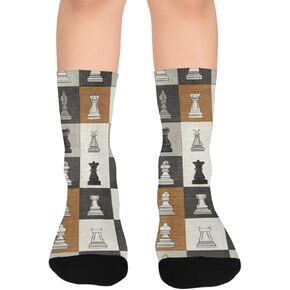 جوارب المشي لمسافات طويلة على شكل شطرنج ريفي - جوارب شتوية حرارية سميكة دافئة للأولاد والبنات الصغار للمدرسة، والارتداء اليومي والأنشطة الخارجية in Kuwait