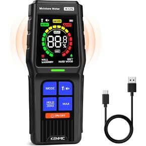 مقياس رطوبة بدون دبوس للكشف عن الرطوبة غير المدمرة في الحوائط الجافة والخشب والبناء، يكتشف ما يصل إلى 3/4 بوصة تحت السطح in Kuwait